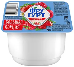 Йогурт ФРУГУРТ клубника малина бзмж 2% 240г