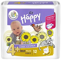 Подгузники БЕЛЛА ХЭППИ макси плюс 9-20кг 12шт