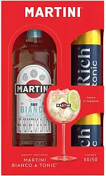НВ Напиток ароматиз МАРТИНИ Бьянко сл 14.9% ст/б 1л+2 банки РИЧ тоника