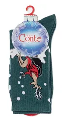 Носки женские КОНТЕ Элегант удлиненные темно-бирюзовые р.23-25 арт.426