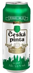 Пиво ЧЕШСКА ПИНТА Монастырское светлое 5.9% ж/б 0.568л