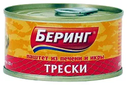 Паштет БЕРИНГ из трески ж/б ключ 125г