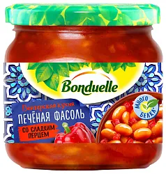 Фасоль БОНДЮЭЛЬ со сладким перцем печеная ст/б 350мл