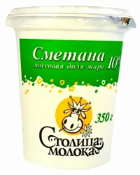 Сметана СТОЛИЦА МОЛОКА бзмж 10% 350г