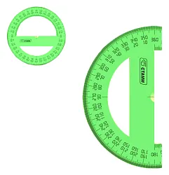 Транспортир СТАММ неон 360градусов 12см