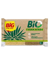 Губки кухонные БИГ СИТИ ЛАЙФ Био Агава крупнопористые 2шт