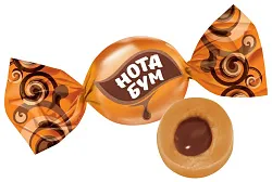 Конфеты ЯШКИНО Нота бум жевательная ириска с ореховой начинкой весовые