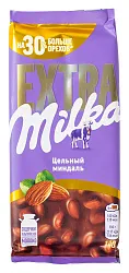 Шоколад МИЛКА Экстра молочный с цельным миндалем 140г