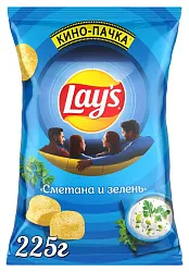 Чипсы ЛЕЙС сметана зелень 225г
