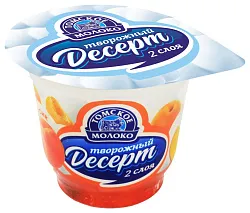 Десерт творожный ТОМСКОЕ МОЛОКО с персиком и абрикосом бзмж 3.5% 130г