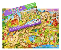Настольная игра РЫЖИЙ КОТ Лучшие ходилки путешествие зверят арт.ИНЗ-3084