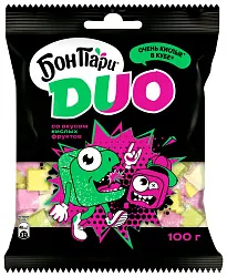 Жевательный мармелад БОН ПАРИ Дуо Кислые в кубе 100г