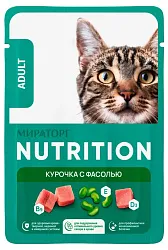 Корм для кошек МИРАТОРГ Ньютришн курица в соусе с фасолью 75г