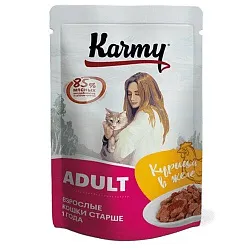 Корм для кошек КАРМИ курица в желе 80г