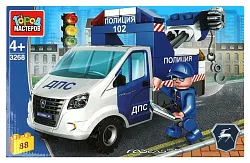 Конструктор ГОРОД МАСТЕРОВ Полицейская газель эвакуатор 88 деталей арт.3268-KK