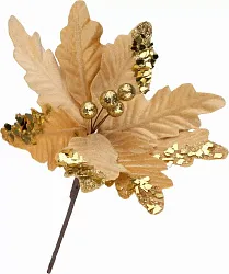 Украшение декоративное СЕРПАНТИН Пуансеттия Д15см золотое арт.110608