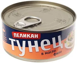 Тунец ПЕЛИКАН филе в масле ж/б 185г