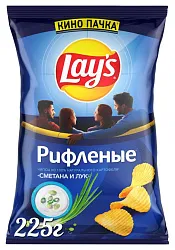 Чипсы ЛЕЙС Макс со вкусом сметаны и лука 225г