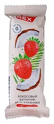 Батончик ПРОТЕИН РЕКС кокосовый со вкусом клубники 40г