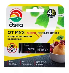 Лента липкая ДЭТА от мух 4шт