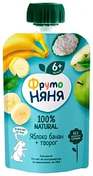 Пюре ФРУТОНЯНЯ яблоко банан творог бзмж м/у 90г