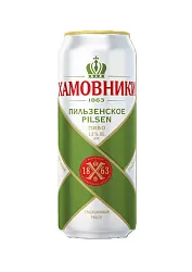 Пиво ХАМОВНИКИ Пильзенское светлое пастер 4.8% ж/б 0.45л