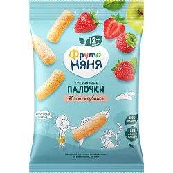 Кукурузные палочки ФРУТОНЯНЯ яблоко клубника 20г