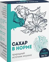 Концентрат инулиновый САХАР В НОРМЕ 14 стиков*3г