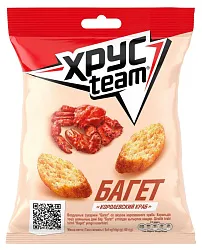 Сухарики ХРУСТИМ багет со вкусом королевского краба 60г