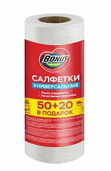 Салфетки вискозные БОНУС в рулоне 50+20шт