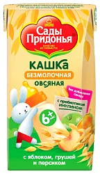 Кашка САДЫ ПРИДОНЬЯ овсяная яблоко груша персик т/пак 125г