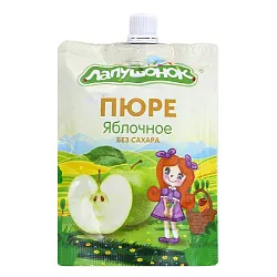 Пюре ЛАПУШОНОК яблоко д/пак 170г