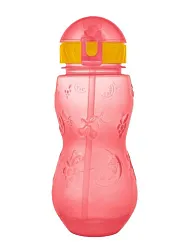 Бутылка МИЛОТА Фрукты розовая с трубочкой 400мл арт.БКА-467-03