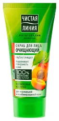 Скраб для лица ЧИСТАЯ ЛИНИЯ очищающий с абрикосовыми косточками 50мл