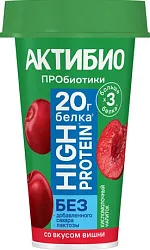 Кисломолочный напиток АКТИБИО вишня безлактозный бзмж 1.5% 190г