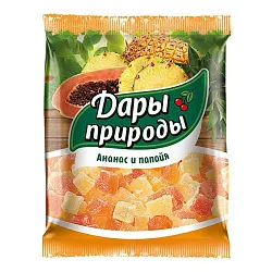 Цукаты ДАРЫ ПРИРОДЫ ананас папайя 150г