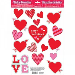 Наклейки на окно АМСКАН Сердца Валентин 20шт арт.АМС32