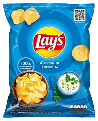 Чипсы ЛЕЙС сметана зелень 140г