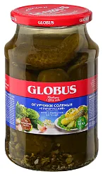 Огурцы ГЛОБУС соленые бочковые ст/б 950мл