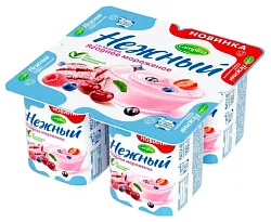 Йогуртный продукт КАМПИНА Нежный со вкусом ягодного мороженого бзмж 1.2% 100г