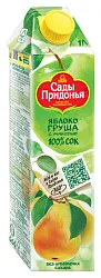 Сок САДЫ ПРИДОНЬЯ груша яблоко без сахара 1л