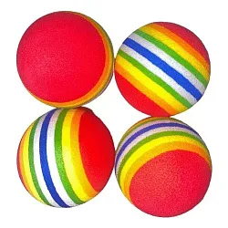 Игрушка для кошек ФОКСИКЕТ Набор №4 радужных мячей