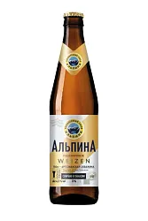 Пиво АЛЬПИНА Пшеничное светлое нефильтрованное 4% ст/б 0.45л