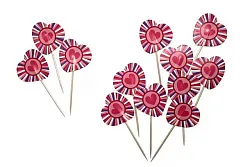 Пика-топпер СФЕРА Сердце в сердце с полосами 12шт