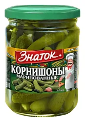 Огурцы ЗНАТОК Корнишоны маринованные ст/б 350г