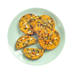 Галеты из тыквы, батата, овсяных хлопьев и шпината