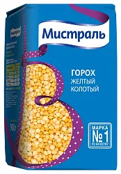 Горох МИСТРАЛЬ желтый колотый м/у 900г
