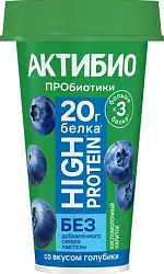 Кисломолочный напиток АКТИБИО голубика безлактозный бзмж 1.5% 190г
