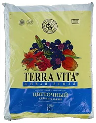Почвогрунт ТЕРРА ВИТА Живая земля цветочная 10л