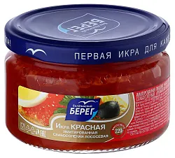 Икра БАЛТИЙСКИЙ БЕРЕГ имитированная красная ст/б 220г